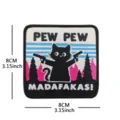 Funny cat gun embroidered patch, cool tactical morale badge variant, 8cm fabric applique. - Y00067-4 Woven Pew Pew Cat (Blue Energetic Cat 4#)