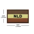 Toppa tattica in PVC NLD bandiera dei Paesi Bassi distintivo in gomma accessorio zaino - Patch in PVC Paesi Bassi NLD P90010-4 (marrone)