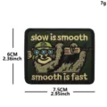 Tactical sloth embroidered morale patch with hook loop backing for military tactical vest and gear - Tree-Climbing Raccoon (Green Square)