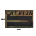 Lettland taktischer Moral Patch Laser Cut reflektierender Aufnäher Klett 5x8cm Taktisch - Reflektierendes LATVIJA Lettland (M00310-1)