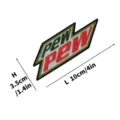 Funny Pew Pew embroidered tactical patch morale badge hook loop applique 10x3.5cm - V01640 Pew Letter Strip