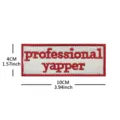 Parche táctico bordado con velcro y diseño de texto en rojo professional yapper. - Professional Yapper / Blanco Rojo