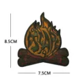 Parche bordado de hoguera insignia táctica militar para decoración de ropa 8.5x7.5cm - Serie Vida al Aire Libre (Fuego SAP)