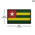 Togo Flag PVC Rubber Patch 5x8cm Tactical Military Morale Badge with Hook and Loop Fastener - PVC Styles / 8x5cm