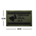 Tactical embroidered patch with Hebrew text and emblem, durable military morale badge 5x8cm. - Army Green Fabric