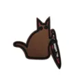Lindo parche bordado de gato con cuchillo táctico, insignia de animal meme para mochila. - Gato marrón sosteniendo un cuchillo