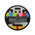 TV test pattern embroidered morale patch, NO SIGNAL tactical hook and loop badge for backpacks. - No Signal Black Edge Style