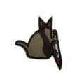 Parche bordado táctico de gato con cuchillo insignia moral divertida para mochila ropa. - Gato de camuflaje sosteniendo un cuchillo