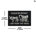 Classic 1900s retro ox wagon embroidered patch badge for clothing and bags decoration. - From 1900 (Black and White Cow Facing Left) / Black