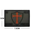 Toppa tattica ricamata con stemma di scudo crociato e croce, distintivo militare resistente. - Guerriero Templare Speciale / Verde militare