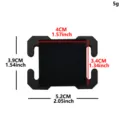 ABS Kunststoff taktische Schnalle Detailansicht mit präzisen Maßen und strukturellen Angaben. - Einseitig Roh / 1 Stück Packung (5.2x3.9cm) / Schwarz