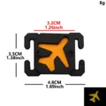 ABS Kunststoff Taktische Schnalle mit leuchtendem Flugzeugmuster und Massangaben. - Flugzeug / 1 Stück Packung (4.8x3.5cm) / Leuchtendes Gelb