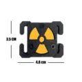 Boucle d'accessoire de bagage tactique en plastique ABS avec symbole radioactif 4,8x3,5cm - Rayonnement / Pack de 1 Pièce (4.8x3.5cm) / Jaune Lumineux