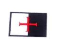 Toppa tattica ricamata patch morale con croce rossa sfondo nero e bianco per zaini. - Cavaliere Teutonico / Bianco e nero