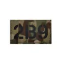 Tactical morale patch with reflective number 2139, military call sign badge for gear. - CP Camo 2B9
