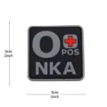 PVC tactical blood type morale patch O POS NKA military backpack badge 5cm 2inch new - Square NKA Blood Type O+ / Black and Gray