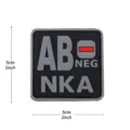PVC tactical medical blood type patch AB NEG NKA morale patch for tactical backpack gear - Square NKA Blood Type AB- / Black and Gray