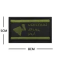 Tactical military embroidery patch with Hebrew text style, durable black and green hook badge. - Black Fabric
