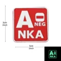 PVC tactical blood type patch A NEG NKA red military backpack morale badge hook and loop - Square NKA Blood Type A- / Red White