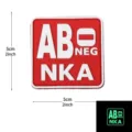 PVC tactical blood type morale patch medical first aid badge outdoor backpack accessory - Square NKA Blood Type AB- / Red White