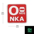 PVC tactical blood type O NEG patch military morale badge medical outdoor hook and loop emblem - Square NKA Blood Type O- / Red White