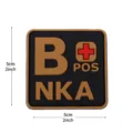 PVC tactical blood type B POS NKA medical morale patch for military backpack hook loop - Square NKA Blood Type B+ / Khaki