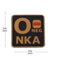 PVC tactical blood type O NEG NKA patch hook and loop military morale badge for backpack. - Square NKA Blood Type O- / Khaki