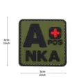 PVC tactical morale patch military blood type A POS NKA first aid hook loop badge. - Square NKA Blood Type A+ / Army Green