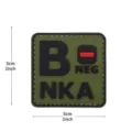 PVC tactical blood type patch military morale hook and loop badge for outdoor gear backpack. - Square NKA Blood Type B- / Army Green