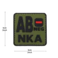 PVC tactical blood type patch AB NEG NKA military morale badge for backpack vest uniform gear - Square NKA Blood Type AB- / Army Green