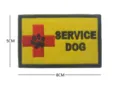 Service dog embroidered patch with hook and loop, yellow tactical badge with red cross and paw. - V00580-4 Rescue Service Dog (Square Yellow)