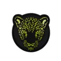 Reflective leopard tactical morale patch, luminous hook and loop badge for uniform vest. - Reflective Leopard Head (M00343-2) / Black Green