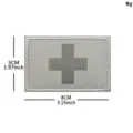 Tactical medical patch embroidered reflective Swiss flag morale badge hook loop 8x5cm - 白色(反光银灰瑞士十字)
