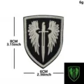 Tactical Embroidered Patch Wing Sword Morale Badge Backpack Badge 8x6cm Glow in Dark - Holy Sword Wings (Glow in the Dark)