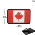 Parche táctico de PVC con bandera canadiense y cierre de velcro, 8x5cm, rojo y blanco. - V70186-1 PVC Canadá (Rojo y blanco, borde negro)