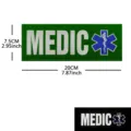 Τακτικό σήμα MEDIC ανακλαστικό ιατρικό έμβλημα EMS σκρατς για γιλέκο 20x7.5cm - Πράσινο