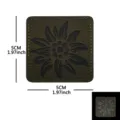 Tactical morale patch army green edelweiss flower hook and loop military badge for clothing - Reflective Edelweiss (Green Black)