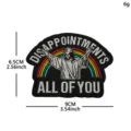 Funny Jesus embroidered patch with rainbow motif, DIY decorative clothing badge appliques. - OMG Series (Irregular Rainbow Text)