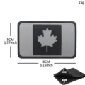 Parche táctico de PVC con hoja de arce canadiense insignia militar con velcro 8x5cm - V70186-2 PVC Canadá (Negro y gris)