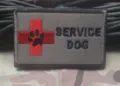 Service Dog Embroidered Patch Tactical Paw Print Badge Hook and Loop Military Dog Harness Patch - Rescue Service Dog Patch (Square Green)