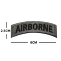 Airborne military tactical embroidered fabric patch badge, curved design, 2.5x6cm. - AIRBORNE Curved Patch / Gray