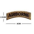 Airborne embroidered tactical patch curved military morale badge 6x2.5cm hook and loop - AIRBORNE Curved Patch / Tan