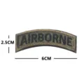 Military embroidered tactical patch airborne badge curved morale patch size 6x2.5cm - AIRBORNE Curved Patch / Army Green