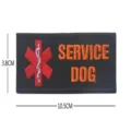 Service dog embroidered patch tactical velcro badge red medical cross black hook and loop - Service Dog Rectangle Patch (Black/Orange-Red)