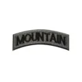Curved mountain embroidered tactical morale patch with hook and loop backing for gear. - MOUNTAIN Curved Patch / Gray