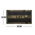 Taktischer Tarnung Klettverschluss Aufnäher Lasergeschnitten Militär Abzeichen 9x5cm - Reflektierendes Lettland LAT (M00310-2)
