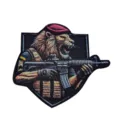Taktischer Löwe Soldat Moral Patch bestickter Klettverschluss Aufnäher für Rucksäcke. - Bedruckter Taktischer Löwe (Roter Hut 1#)