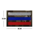 Reflektierender Lasergeschnittener Flagge Moral Patch Taktischer Militär Aufnäher 8x5cm - Reflektierende Drei Streifen Weiß Blau Rot (M00305-1)