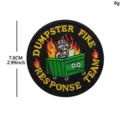 Toppa ricamata rotonda procione fuoco cassonetto divertente distintivo termoadesivo vestiti - Procione Cassonetto (Fuoco Verde 2#)