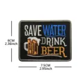 Parche bordado táctico con diseño de jarra de cerveza, accesorio de insignia militar de velcro. - Negro Gris Borde